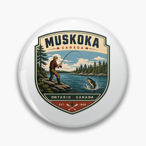 Item preview, Muskoka Canada Ontario Canada Est. 1868 Fishing Angler Lake Vacation designed and sold by Simsimah26Parks.