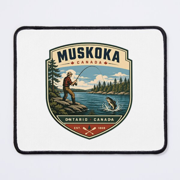Item preview, Muskoka Canada Ontario Canada Est. 1868 Fishing Angler Lake Vacation designed and sold by Simsimah26Parks.