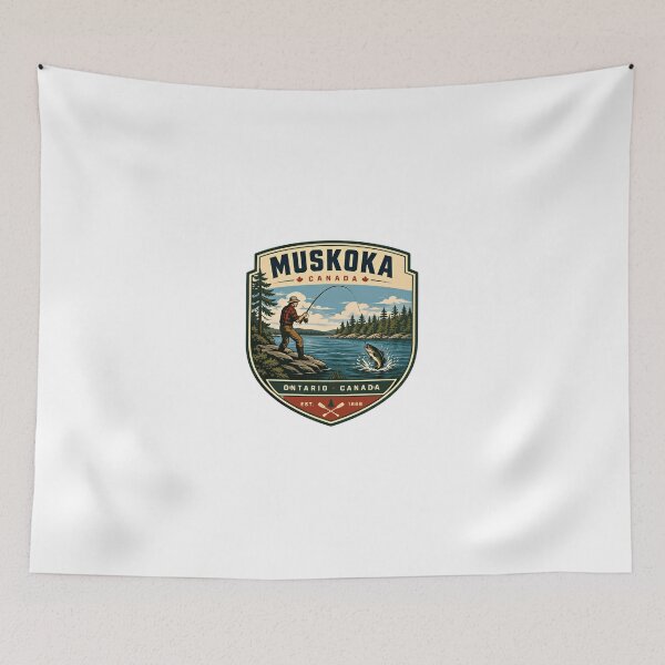 Item preview, Muskoka Canada Ontario Canada Est. 1868 Fishing Angler Lake Vacation designed and sold by Simsimah26Parks.