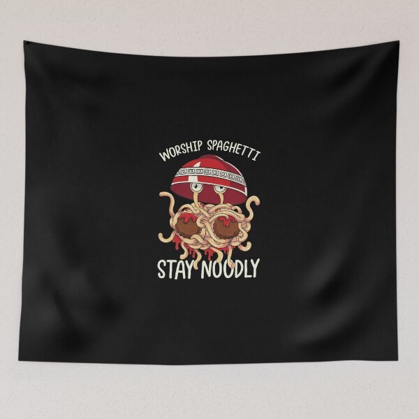 Item preview, Worship Spaghetti Stay Noodly FSM Cartoon Design designed and sold by anitabdxeile.