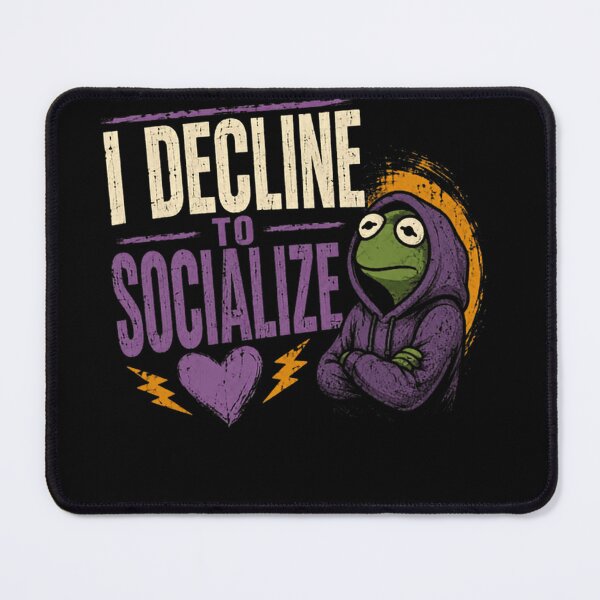 Item preview, I Decline To Socialize Kermit The Frog Introvert Anti Social Fan designed and sold by JonesFlora2025.