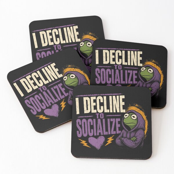 Item preview, I Decline To Socialize Kermit The Frog Introvert Anti Social Fan designed and sold by JonesFlora2025.