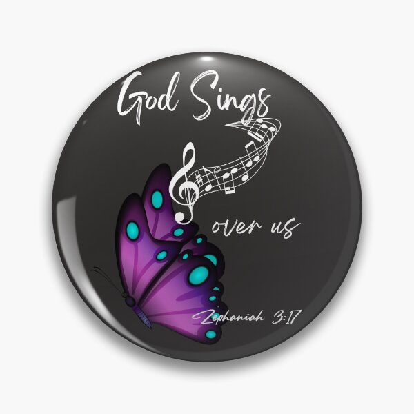 Item preview, God Sings Over Us – Butterfly & Treble Clef Christian Design designed and sold by TetelestaiWeave.