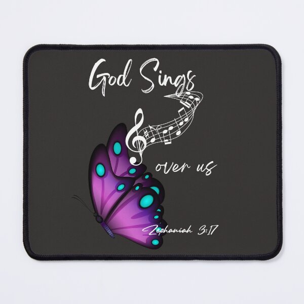 Item preview, God Sings Over Us – Butterfly & Treble Clef Christian Design designed and sold by TetelestaiWeave.