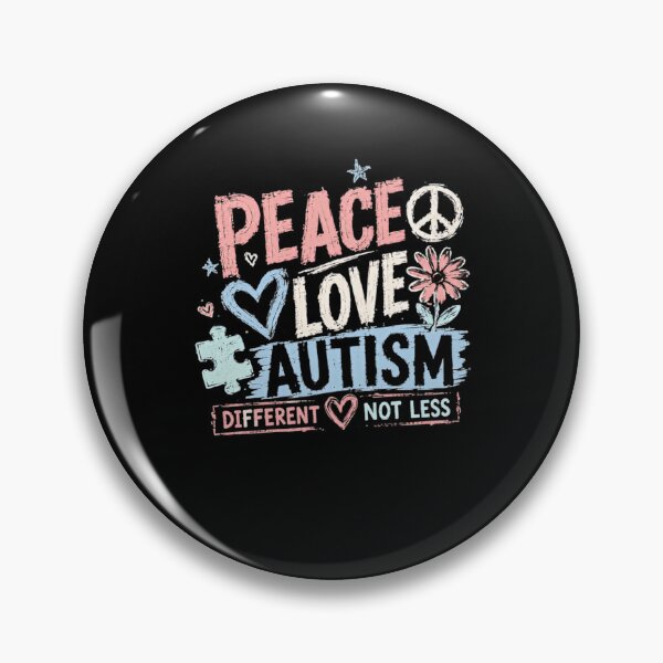 Item preview, Peace Love Autism Different Not Less Autism Acceptance Neurodiversity Support designed and sold by RetroMini2026.