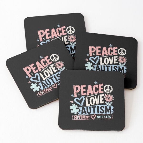 Item preview, Peace Love Autism Different Not Less Autism Acceptance Neurodiversity Support designed and sold by RetroMini2026.