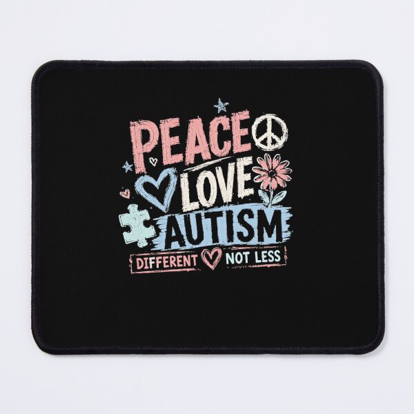 Item preview, Peace Love Autism Different Not Less Autism Awareness Supporter designed and sold by RetroMini2026.