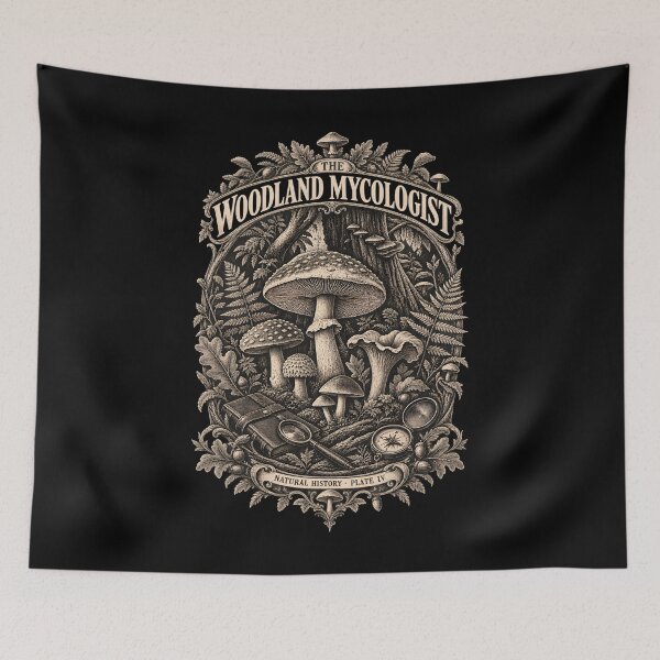 Item preview, The Woodland Mycologist – Vintage Fungi & Naturalist Illustration designed and sold by AmiGraph.