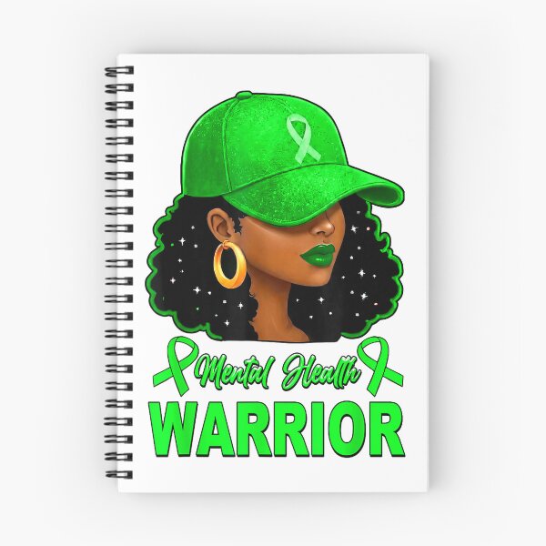 Item preview, Mental Health Warrior Afro Black Girl Green Awareness Ribbon T-Shirt designed and sold by Serhotep.