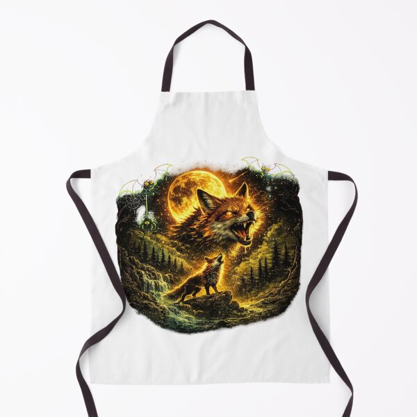 Item preview, Wild fox Howling At The Moon Dark Forest Night designed and sold by QuiteOrbit.