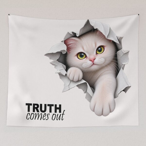 Item preview, Truth Comes Out : Cute Cat designed and sold by LeelaWorks.org.