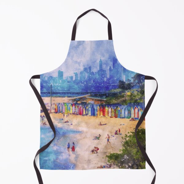 Item preview, The Bath Huts at Brighton Beach Watercolor designed and sold by Steven Jodoin.