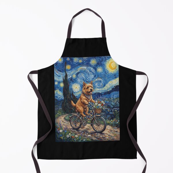 Item preview, Norwich Terrier Biking Bike Starry Night Van Gogh Art Dog Lover designed and sold by dian-rody-crest.