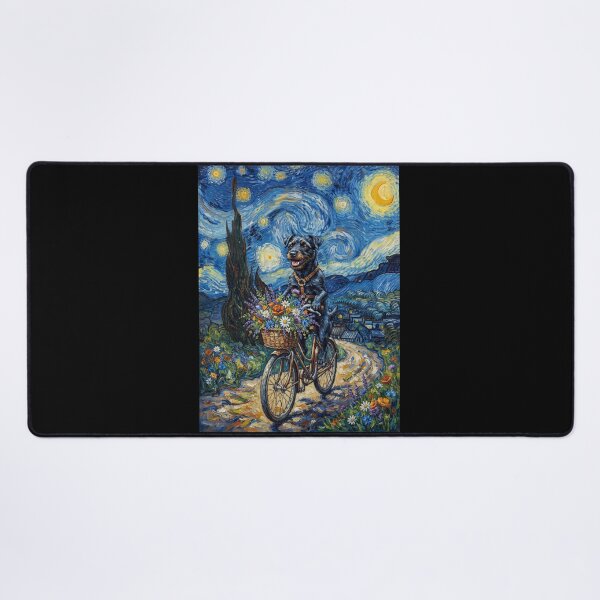 Item preview, Patterdale Terrier Biking Bike Starry Night Van Gogh Art Dog Lover designed and sold by dian-rody-crest.