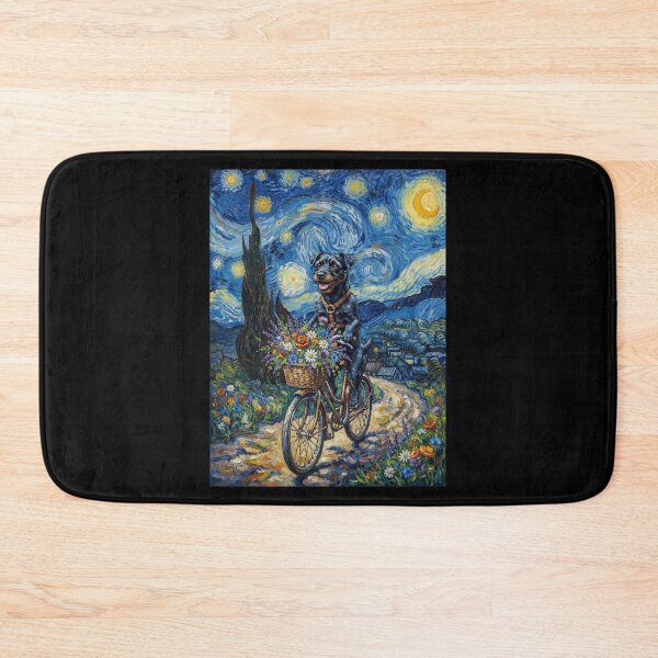 Item preview, Patterdale Terrier Biking Bike Starry Night Van Gogh Art Dog Lover designed and sold by dian-rody-crest.