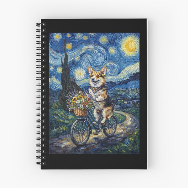 Item preview, Pembroke Welsh Corgi Biking Bike Starry Night Van Gogh Art Dog Lover designed and sold by dian-rody-crest.