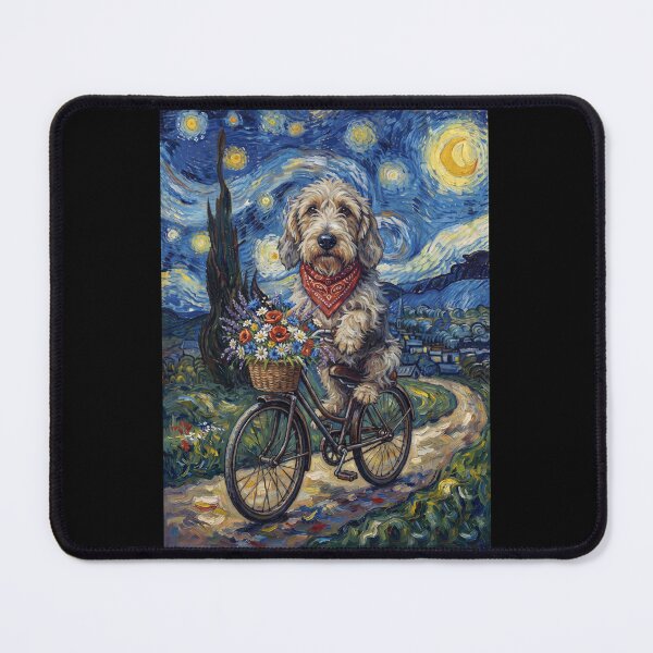 Item preview, Petit Basset Griffon Vendeen Biking Bike Starry Night Van Gogh Art Dog Lover designed and sold by dian-rody-crest.