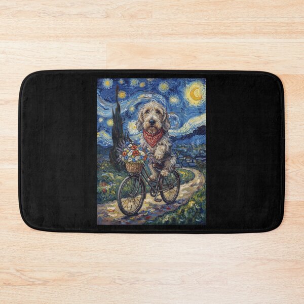 Item preview, Petit Basset Griffon Vendeen Biking Bike Starry Night Van Gogh Art Dog Lover designed and sold by dian-rody-crest.