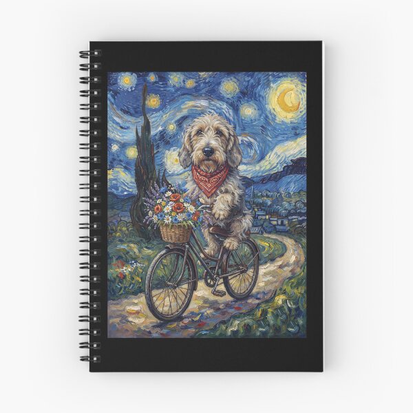 Item preview, Petit Basset Griffon Vendeen Biking Bike Starry Night Van Gogh Art Dog Lover designed and sold by dian-rody-crest.