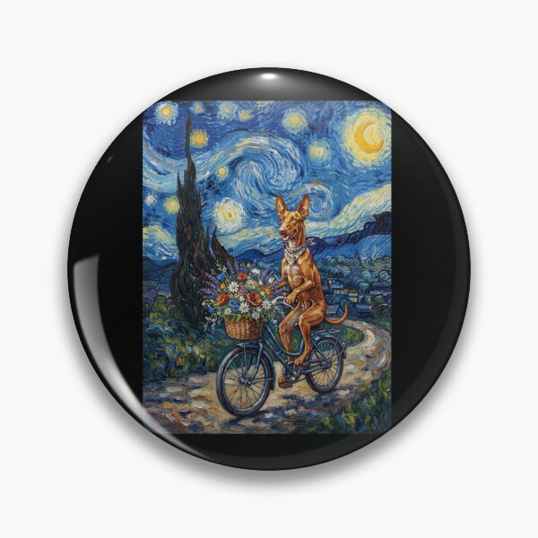Item preview, Pharaoh Hound Biking Bike Starry Night Van Gogh Art Dog Lover designed and sold by dian-rody-crest.