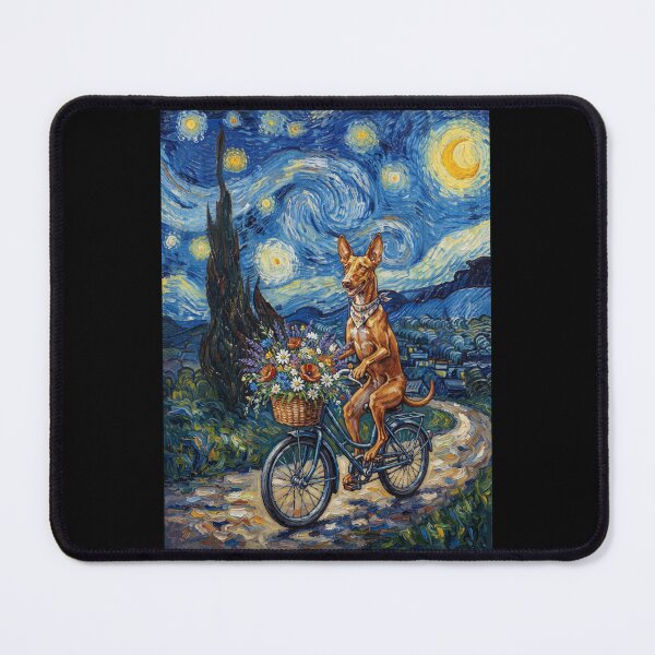 Item preview, Pharaoh Hound Biking Bike Starry Night Van Gogh Art Dog Lover designed and sold by dian-rody-crest.