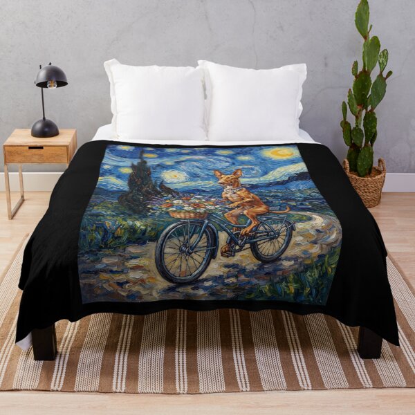 Item preview, Pharaoh Hound Biking Bike Starry Night Van Gogh Art Dog Lover designed and sold by dian-rody-crest.