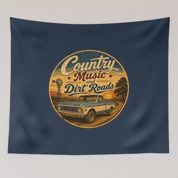Item preview, Country Music And Dirt Roads Vintage Pickup Truck designed and sold by Apex & Anthem .