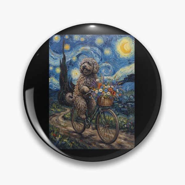Item preview, Puli Biking Bike Starry Night Van Gogh Art Dog Lover designed and sold by dian-rody-crest.