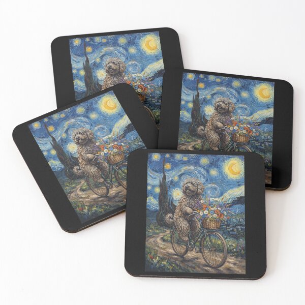 Item preview, Puli Biking Bike Starry Night Van Gogh Art Dog Lover designed and sold by dian-rody-crest.