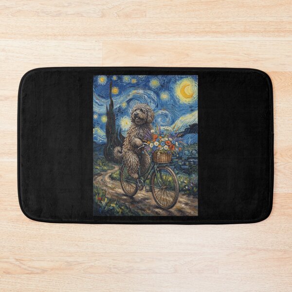 Item preview, Puli Biking Bike Starry Night Van Gogh Art Dog Lover designed and sold by dian-rody-crest.