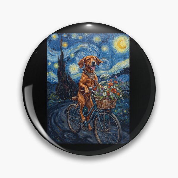 Item preview, Redbone Coonhound Biking Bike Starry Night Van Gogh Art Dog Lover designed and sold by dian-rody-crest.