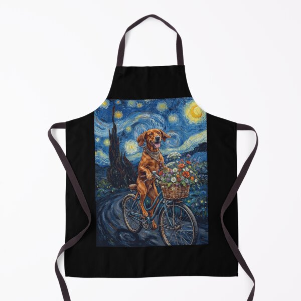 Item preview, Redbone Coonhound Biking Bike Starry Night Van Gogh Art Dog Lover designed and sold by dian-rody-crest.