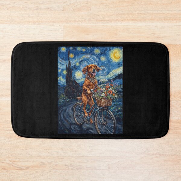 Item preview, Redbone Coonhound Biking Bike Starry Night Van Gogh Art Dog Lover designed and sold by dian-rody-crest.