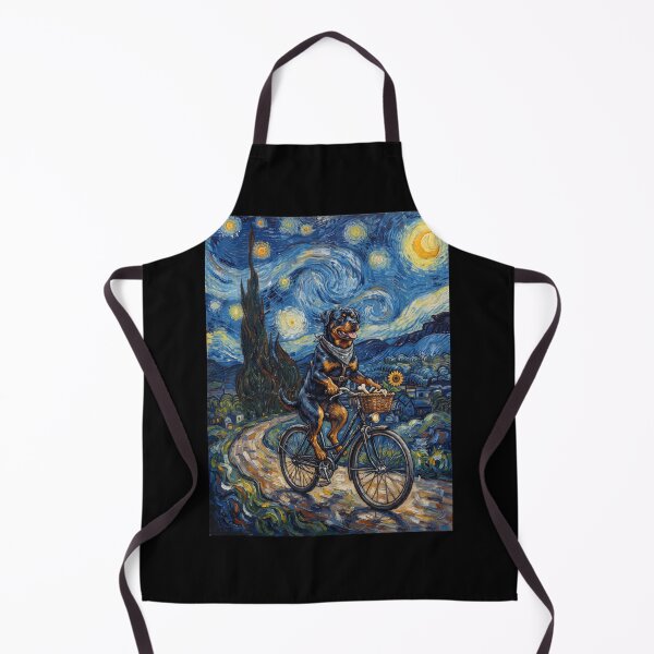 Item preview, Rottweiler Biking Bike Starry Night Van Gogh Art Dog Lover designed and sold by dian-rody-crest.