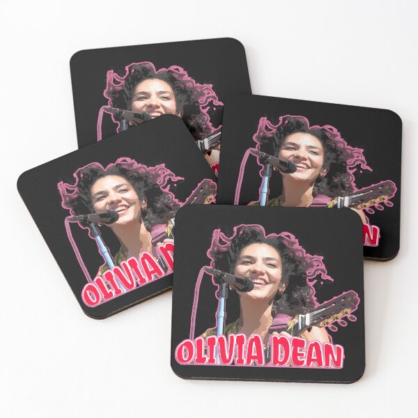 Item preview, Olivia Dean Pink Retro Singer Guitar Indie Soul Fan Art designed and sold by jamesromanwaxz.