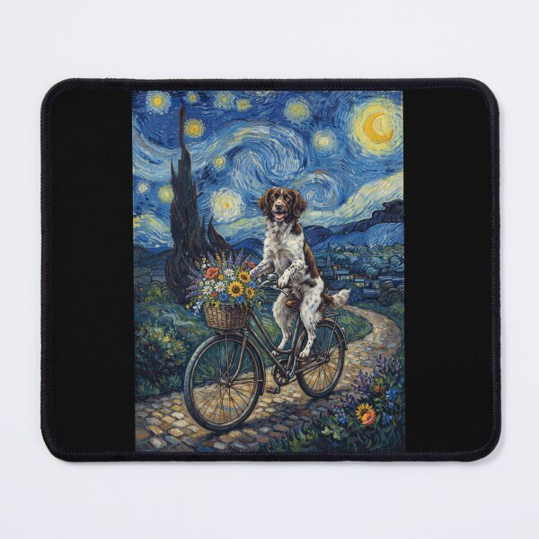 Item preview, Small Munsterlander Pointer Biking Bike Starry Night Van Gogh Art Dog Lover designed and sold by dian-rody-crest.