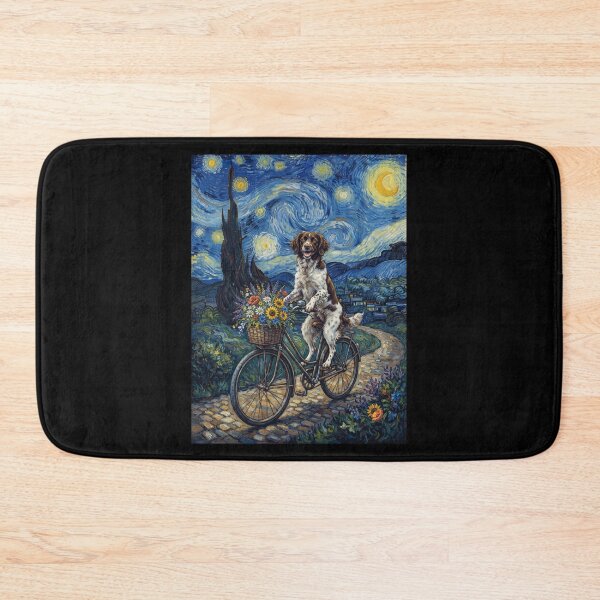 Item preview, Small Munsterlander Pointer Biking Bike Starry Night Van Gogh Art Dog Lover designed and sold by dian-rody-crest.