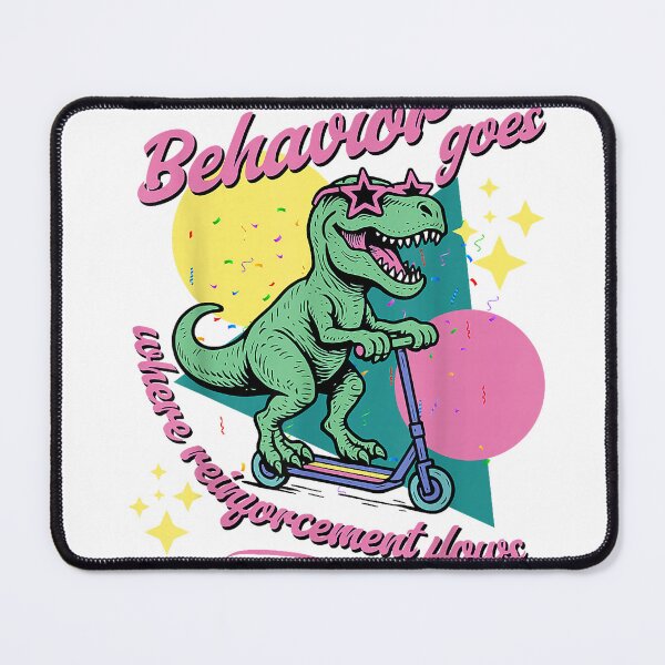 Item preview, Retro Behavior Goes Where Reinforcement Flows Dinosaur ABA T-Shirt designed and sold by Magoya Store ⭐⭐⭐⭐⭐.