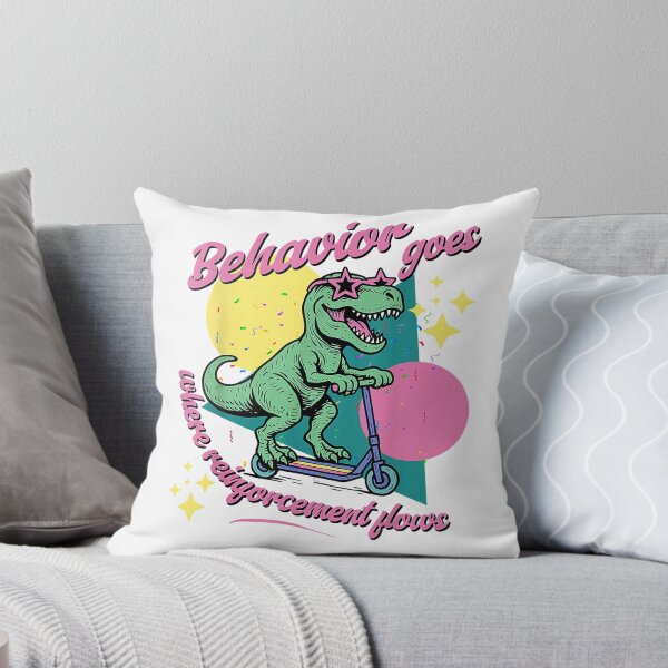 Aperçu de l'œuvre T-shirt dinosaure ABA « Comportement rétro : là où le renforcement est présent » créée et vendue par Magoya Store ⭐⭐⭐⭐⭐.