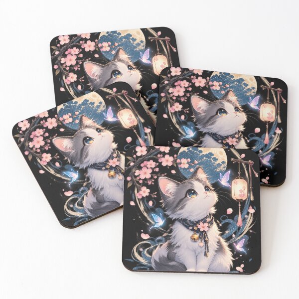 Item preview, Cherry Blossom Kitten - Cute Japanese Sakura Cat designed and sold by GenZFashion000.