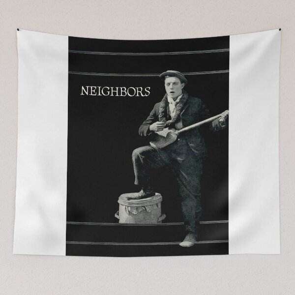 Item preview, Vintage Silent Film Neighbors – Classic Black and White Comedy Poster designed and sold by dueksakgebok.