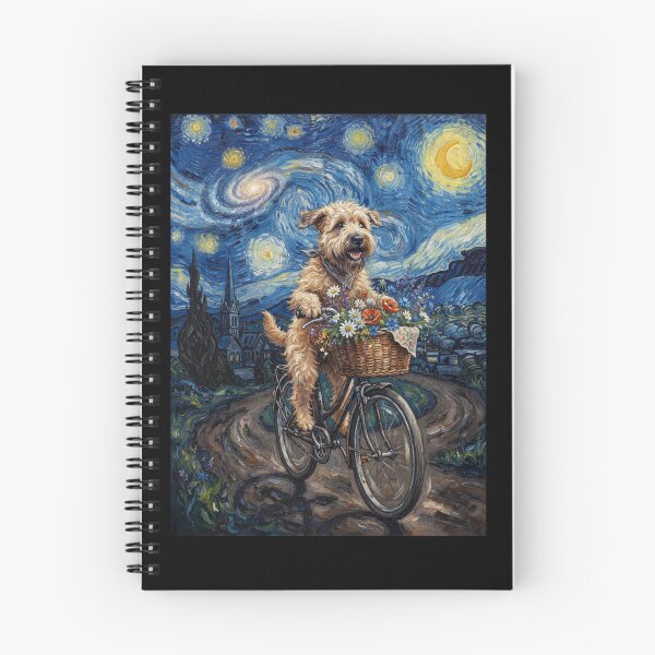 Item preview, Soft Coated Wheaten Terrier Biking Bike Starry Night Van Gogh Art Dog Lover designed and sold by dian-rody-crest.