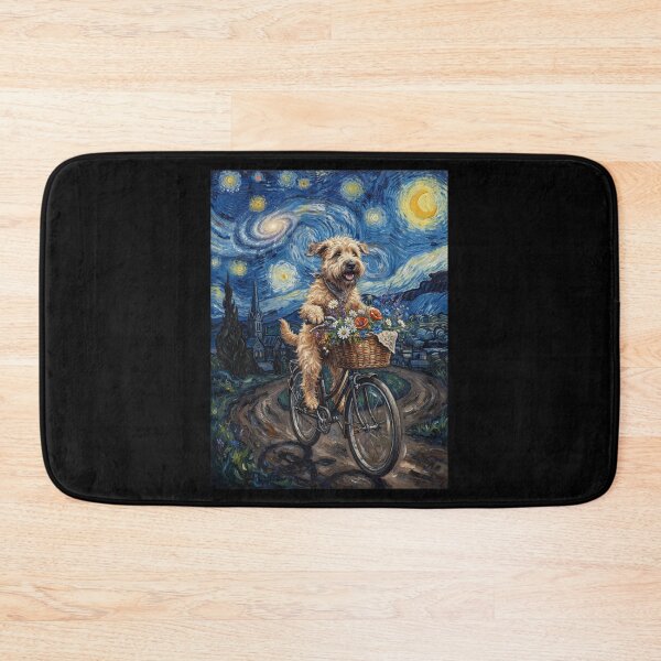 Item preview, Soft Coated Wheaten Terrier Biking Bike Starry Night Van Gogh Art Dog Lover designed and sold by dian-rody-crest.
