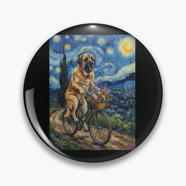 Item preview, Spanish Mastiff Biking Bike Starry Night Van Gogh Art Dog Lover designed and sold by dian-rody-crest.