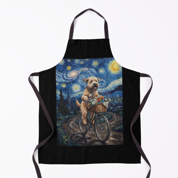 Artikelvorschau, Soft Coated Wheaten Terrier Fahrrad Sternennacht Van Gogh Kunst Hundeliebhaber entworfen und verkauft von dian-rody-crest.