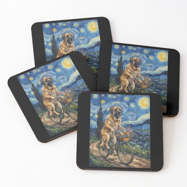 Item preview, Spanish Mastiff Biking Bike Starry Night Van Gogh Art Dog Lover designed and sold by dian-rody-crest.