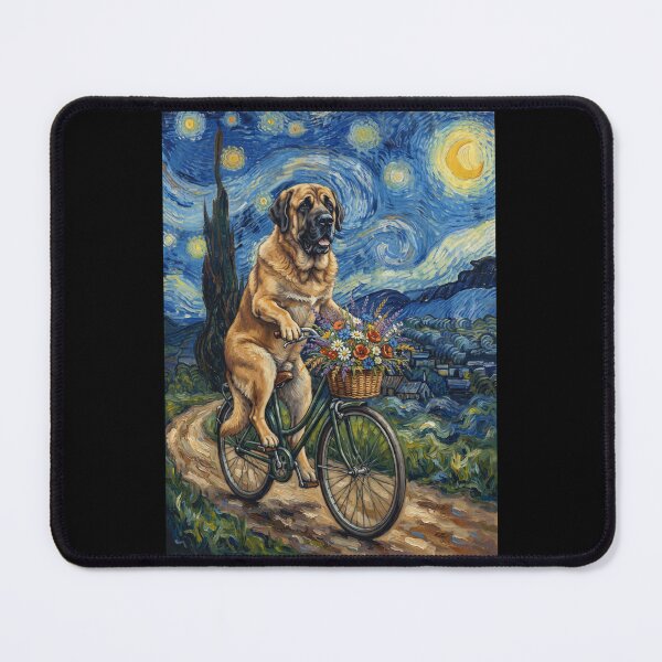 Item preview, Spanish Mastiff Biking Bike Starry Night Van Gogh Art Dog Lover designed and sold by dian-rody-crest.
