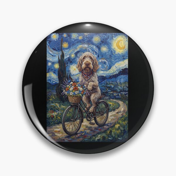 Item preview, Spinone Italiano Biking Bike Starry Night Van Gogh Art Dog Lover designed and sold by dian-rody-crest.