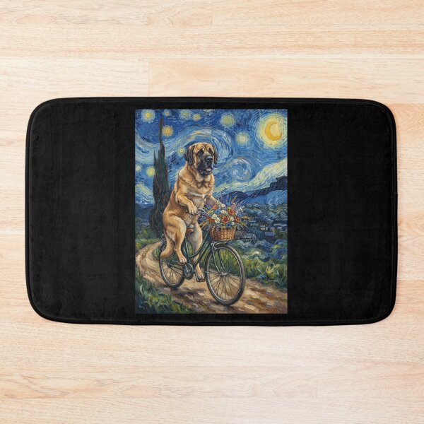 Item preview, Spanish Mastiff Biking Bike Starry Night Van Gogh Art Dog Lover designed and sold by dian-rody-crest.