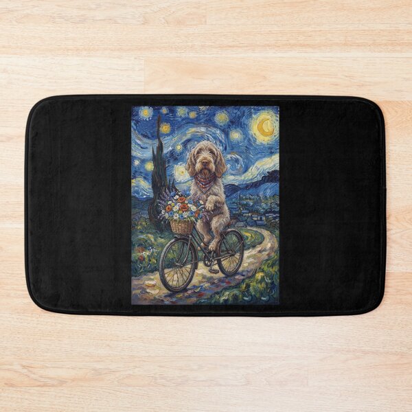 Item preview, Spinone Italiano Biking Bike Starry Night Van Gogh Art Dog Lover designed and sold by dian-rody-crest.